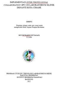 IMPLEMENTASI INTER PROFESSIONAL
COLLABORATION (IPC) DI LABORATORIUM KLINIK

DENANTI KOTA CIMAHI